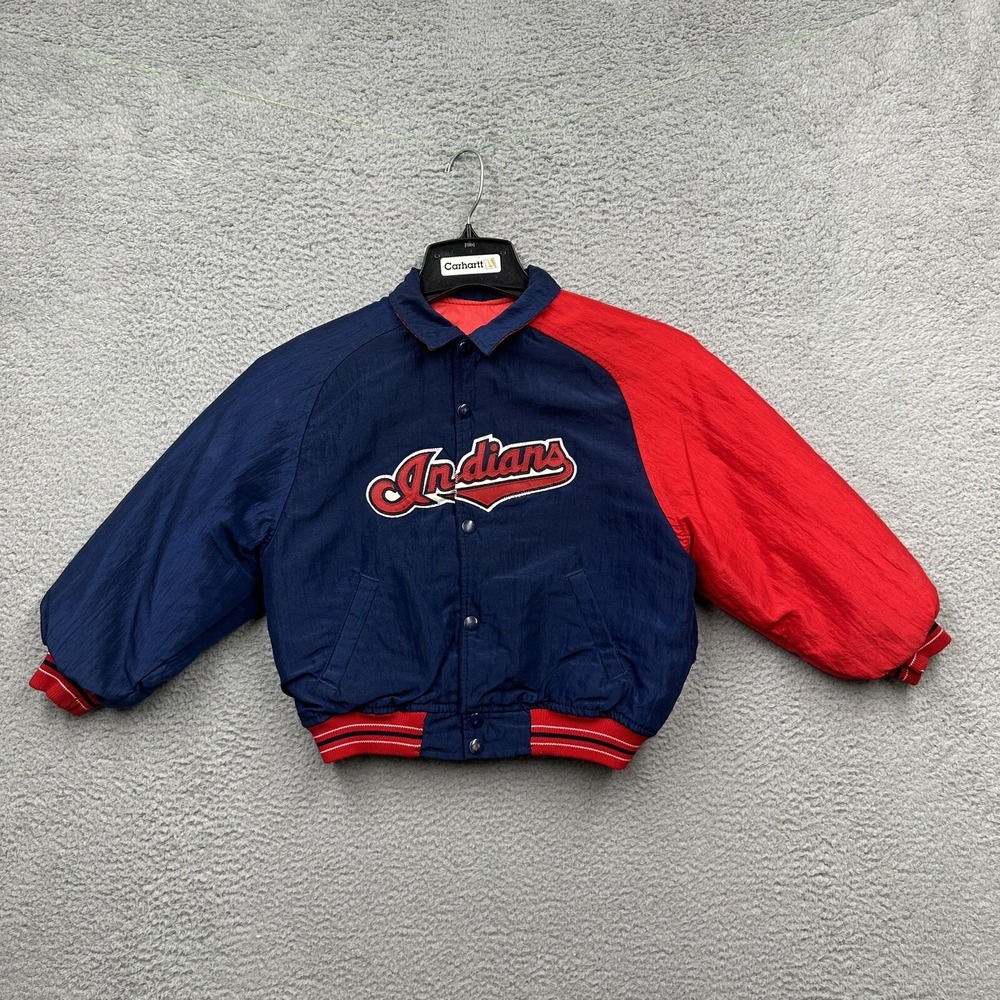 Vintage Starter Diamond Collection Cleveland Indians Quilted Snap Jacket Large